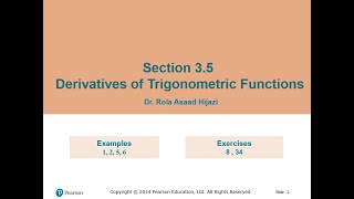 Section 35 Derivatives of Trigonometric Functions [upl. by Ahsinel979]