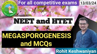 MEGASPOROGENESIS  SEXUAL REPRODUCTION IN FLOWERING PLANTS  HTET  NEET  PGT BIOLOGY EXAMS [upl. by Giaimo]