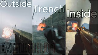 Battlefield 1 Gunshot Sounds  Outside vs Trench vs Inside [upl. by Frances]