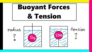 Fluid Example Problems Buoyancy and Tension [upl. by Goat673]