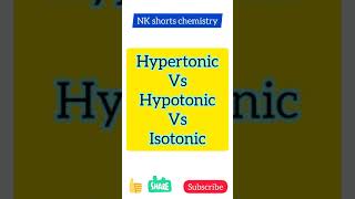 Hypertonic hypotonic isotonic solution  Hypertonic hypotonic isotonic nkshortschemistry shorts [upl. by Eentihw]