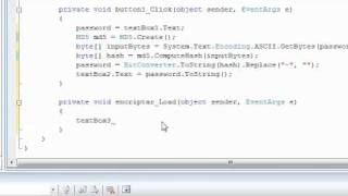 Encriptar MD5  C WinForm [upl. by Eilrebma]