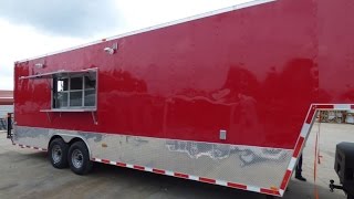 Concession Trailer 85 x 30 Red Gooseneck Event Catering Food Custom Kitchen [upl. by Katalin]