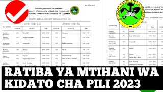 RATIBA YA MTIHANI WA KIDATO CHA PILI NECTA 2023 [upl. by Aeslehs610]