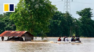 Super Typhoon Yagi wreaks havoc in wartorn Myanmar [upl. by Manon]