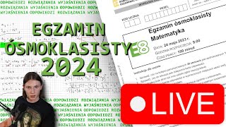 EGZAMIN ÓSMOKLASISTY 2024 Z MATEMATYKI  ODPOWIEDZI ROZWIĄZANIA egzaminósmoklasisty2024 [upl. by Pearlman]