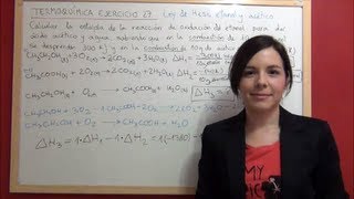 TERMOQUIMICA Ejercicio 27 LEY DE HESS reacción de formación ácido acético a partir etanol [upl. by Lledo]