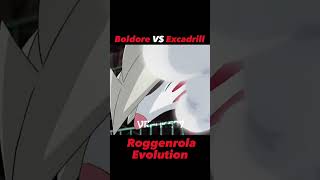 Boldore vs Excadrill Roggenrola Evolution anime pokemon shorts ash [upl. by Ylellan844]