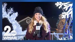 WMAR’s meteorologist Stevie Daniels live at the Padonia Park Tree Lighting [upl. by Ydnec]