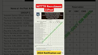 NITTTR Recruitment 2024nittrshortsvideo governmentjobs [upl. by Kcirdehs]