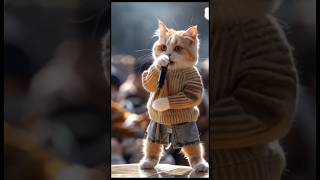 Cat Singing A Beautiful Song cat shorts trending cute [upl. by Llekcor]