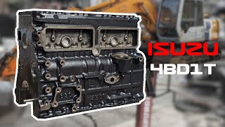 Rebuilding an excavator engine prepping the block Hitachi EX1202Isuzu 4BD1T [upl. by Inod]