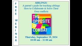 SIBLINGS The Opposite of Combat with Author Susan North [upl. by Enowtna809]