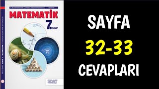 7Sınıf Matematik Ders Kitabı Sayfa 32 33 Cevaplar Çözümler [upl. by Llevart529]