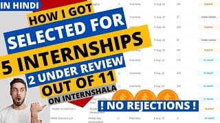 How I Got Selected For 7 Internships On Internshala  How to Get Selected for Interships Online [upl. by Slaughter818]