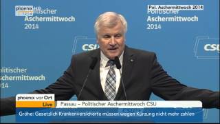 Rede von Horst Seehofer  Politischer Aschermittwoch der CSU am 05032014 [upl. by Heiner]