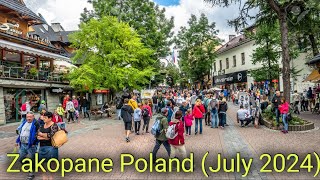 poland zakopane Krupówki street until cable car Gubałówka walking tour July 2024 [upl. by Ennaitsirk]