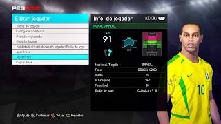 PES 2018  RONALDINHO GAUCHO FACESTATS  OFICIAL KONAMI DLC 40 [upl. by Littman]