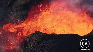 Aerial Video Of Kilauea Lava Fissure 8 In Leilani Estates June 19 2018 [upl. by Ahtanamas964]