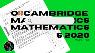 O Level Add Math May June 2020 Paper 12 403712 [upl. by Sherburne]