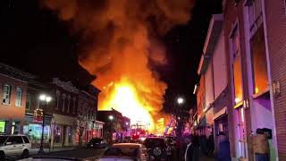 Massive fire rips through downtown Bound Brook New Jersey [upl. by Annahaj]