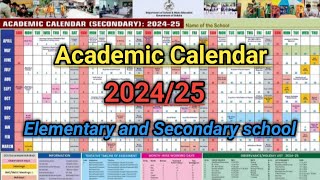 Academic Calendar 202425  Academic Calendar Of Elementary and Secondary school [upl. by Syck]