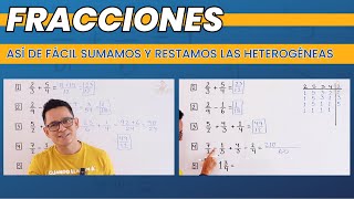 14 Suma y resta de fracciones con diferente denominador Heterogéneas La explicación más completa [upl. by Dibbrun]