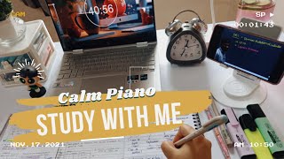 ASMR Study with me  POMODORO 5010 ✍️🏻 Calm Piano bgm 🎹 🎶 [upl. by Nava606]