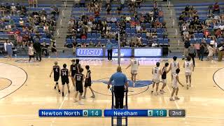 Needham Boys Volleyball State Championship Highlights vs Newton North 61523 [upl. by Alemrac]