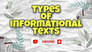 Types of Informational Texts [upl. by Finah]