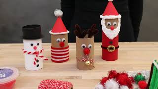 Activité de Noël pour enfants  Transformer des rouleaux vides en personnages de Noël [upl. by Adna]