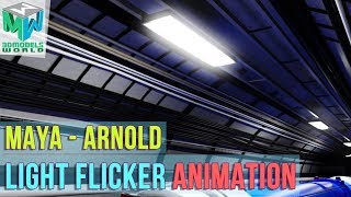 How To Create Light Flickering In Maya and Arnold  Neon Flicker Animation Tutorial [upl. by Rimma]