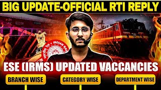 ESE IRMS Updated Vaccancies  Official RTI Reply  Complete Details [upl. by Haliak]