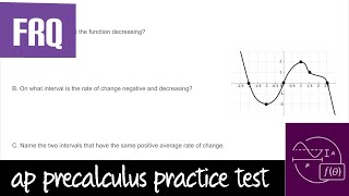 AP Precalculus Practice Test Unit 1 FRQ 1 IncreasingDecreasing Concavity Average Rate Change [upl. by Ury]