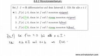 Mathematik Monotoniekriterium  Video Erklärung [upl. by Hazelton763]