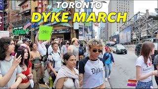 Toronto Dyke March 2024 Walking Alongside The Rally On Downtown Yonge St amp Then North To Bloor St E [upl. by Mullac]