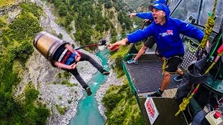 Bungy Jumping Party Behind The Scenes in New Zealand [upl. by Yc522]