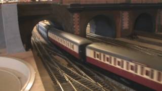 The First Train into The Kings Cross Station on the Kings Cross Layout [upl. by Hannavahs]