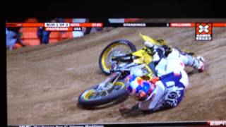 Travis Pastrana Crash  Rodeo 720 ToiletPaper Roll XGames 15 [upl. by Aronid]