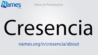 How to Pronounce Cresencia [upl. by Silloh]