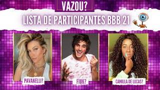 VAZOU CONFIRA A LISTA DE PARTICIPANTES DO BBB 21 [upl. by Vikki]