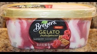 Breyers Raspberry Cheesecake Gelato Review [upl. by Elcarim]