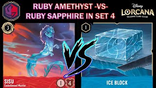 🔴🟣 RUBY AMETHYST VS SAPPHIRE RUBY TEMPO  RA STILL A TOP META PICK  Disney Lorcana Gameplay [upl. by Chauncey193]