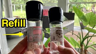 How to open amp refill disposable salt or pepper grinder  Stonemill McCormick Kirkland Costco etc [upl. by Oivatco]