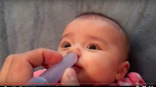 3 MONTH OLD BABY GETS NOSEFRIDAED [upl. by Kinna]