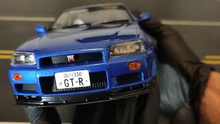 118 Solido Nissan Skyline GTR R34 Diecast Model Cr Review [upl. by Clive]