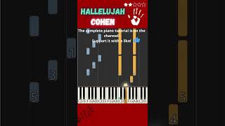 HALLELUJAH by Cohen  EASY PIANO TUTORIAL [upl. by Zolnay]