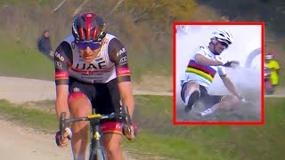 Tadej Pogacar DESCENT Attack after Alaphilippe Crash  Strade Bianche 2022 [upl. by Atihana]