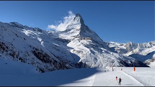 4K Switzerland Zermatt Skiing in January [upl. by Atiuqrehs27]