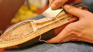 Hand Making a bespoke pair of two tone Oxford shoes [upl. by Eradis]